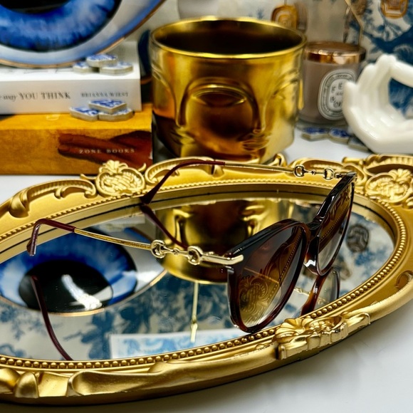 🆕 GUCCI 🧿 NWOT GG0885SA002 Acetate Cat Eye Horsebit Sunglasses, Brown Gradient - Picture 8 of 15